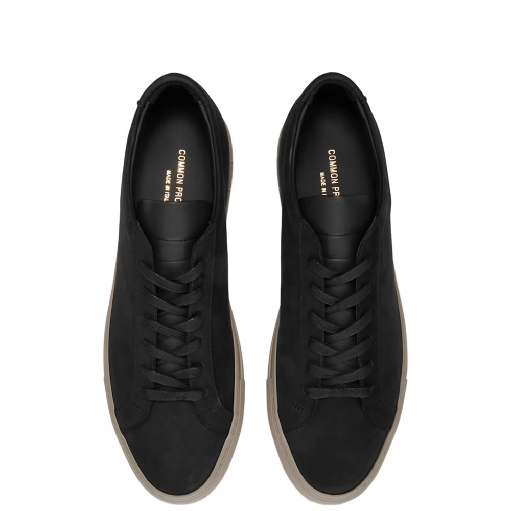 Common Projects Achilles Low Black Nubuck Leather Sneakers Men’s 39 EU / 6 US